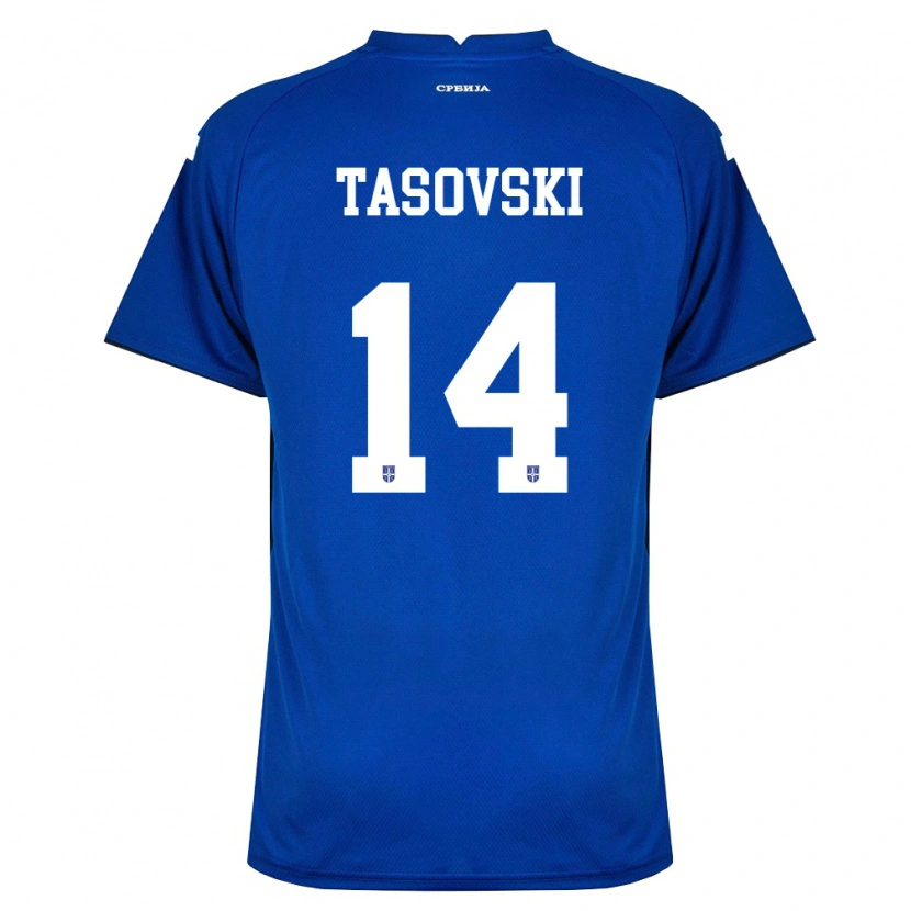 Danxen Pánské Srbsko Vasil Tasovski #14 Námořnická Červená Domů Hráčské Dresy 26-28 Dres