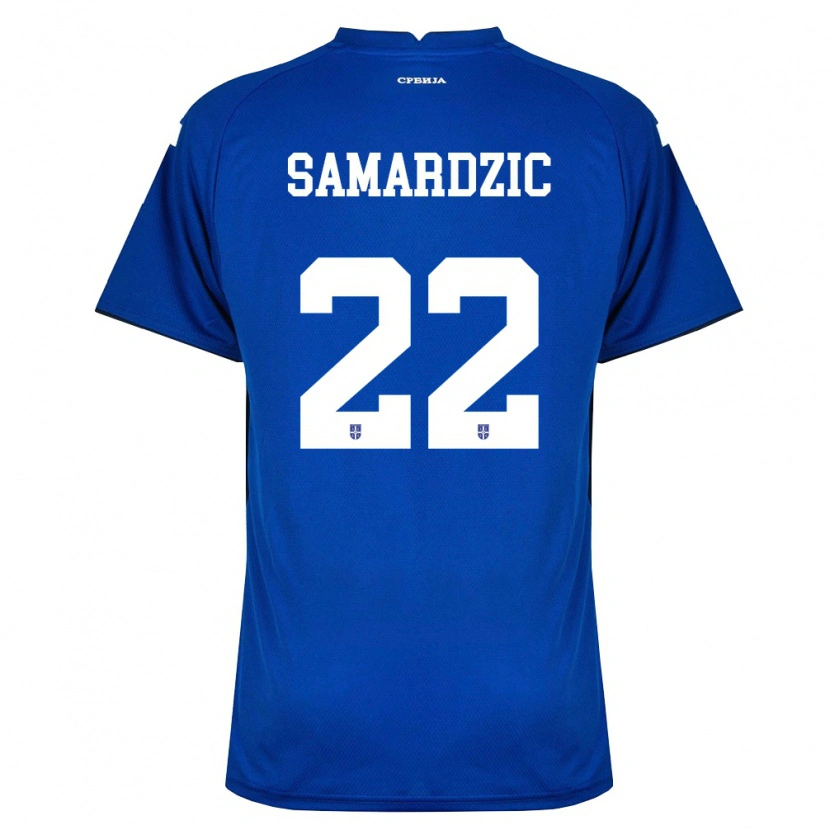 Danxen Pánské Srbsko Lazar Samardžić #22 Námořnická Červená Domů Hráčské Dresy 26-28 Dres