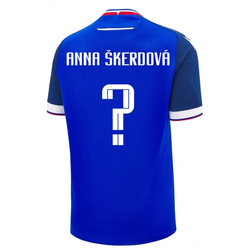 Danxen Pánské Slovensko Sofia Anna Škerdová #0 Modrá Bílá Domů Hráčské Dresy 26-28 Dres