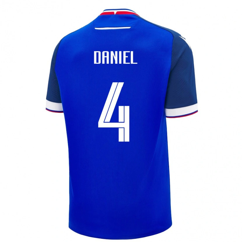 Danxen Pánské Slovensko Tobias Daniel #4 Modrá Bílá Domů Hráčské Dresy 26-28 Dres