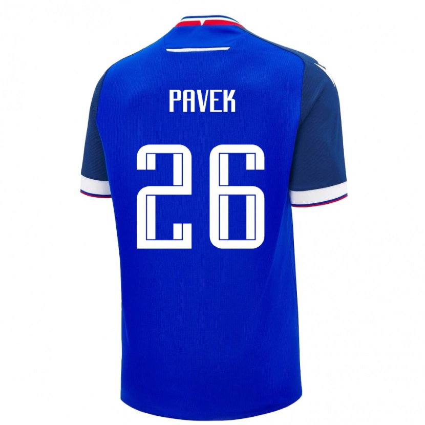 Danxen Pánské Slovensko Hugo Pavek #26 Modrá Bílá Domů Hráčské Dresy 26-28 Dres