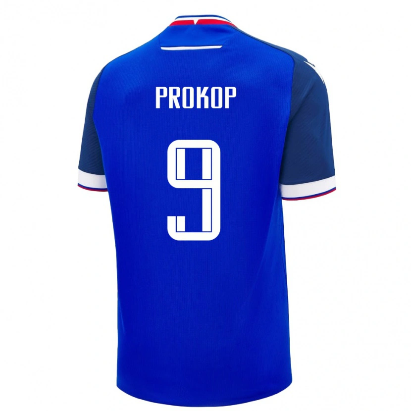 Danxen Pánské Slovensko Lukas Prokop #9 Modrá Bílá Domů Hráčské Dresy 26-28 Dres