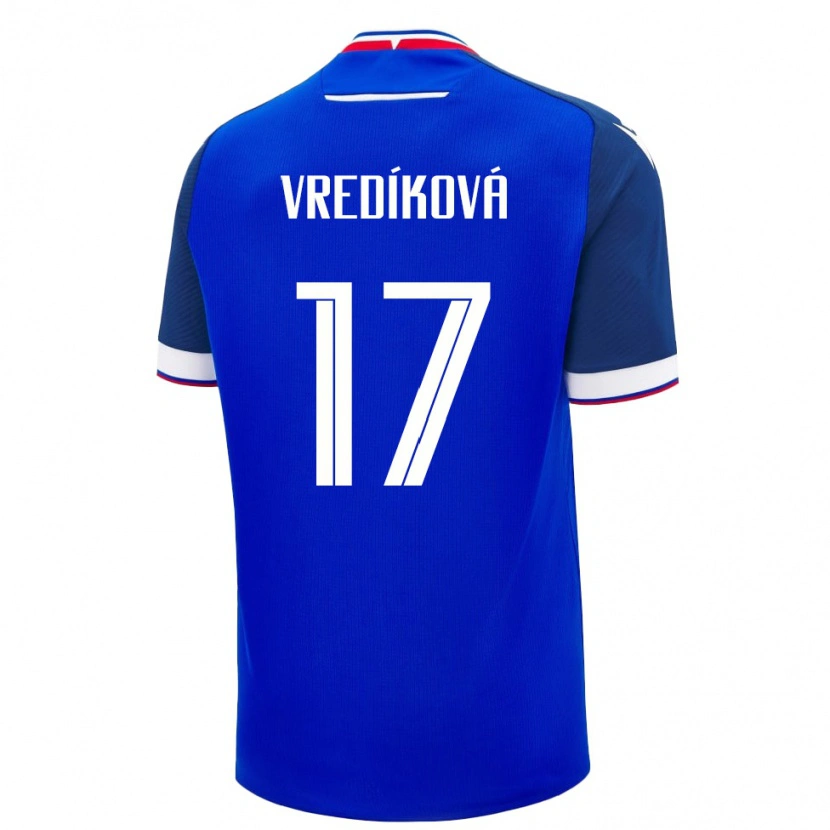 Danxen Pánské Slovensko Katarína Vredíková #17 Modrá Bílá Domů Hráčské Dresy 26-28 Dres