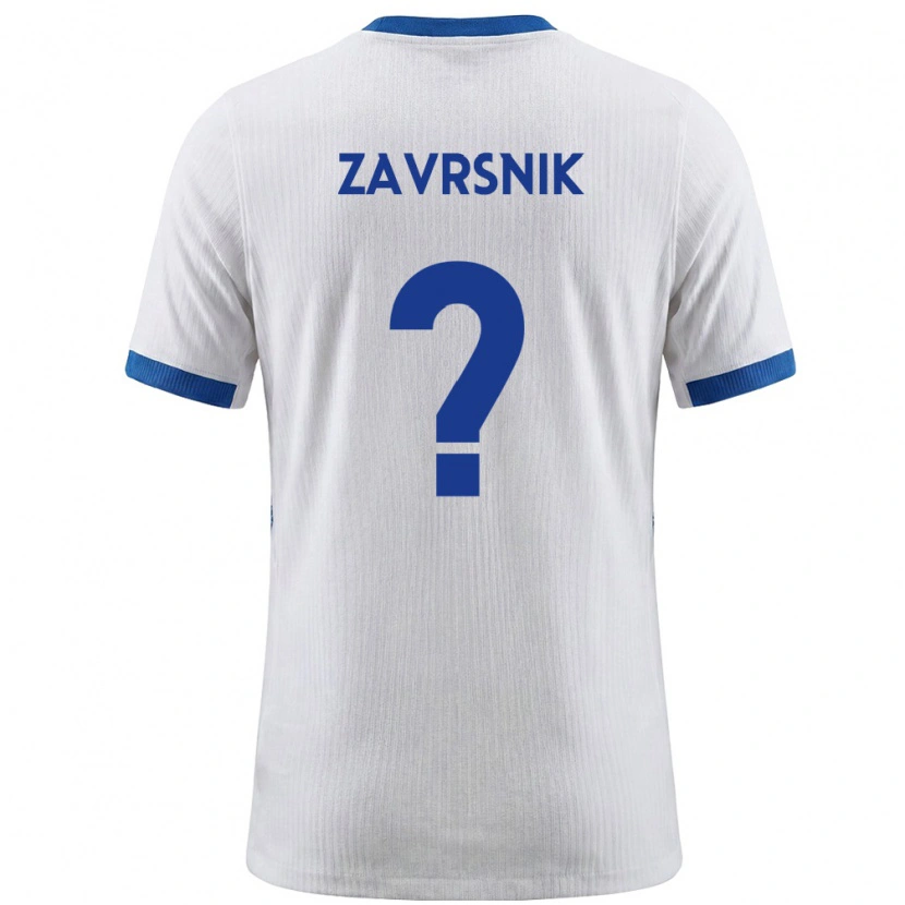 Danxen Pánské Slovinsko Nik Zavrsnik #0 Bílá Modrá Domů Hráčské Dresy 26-28 Dres