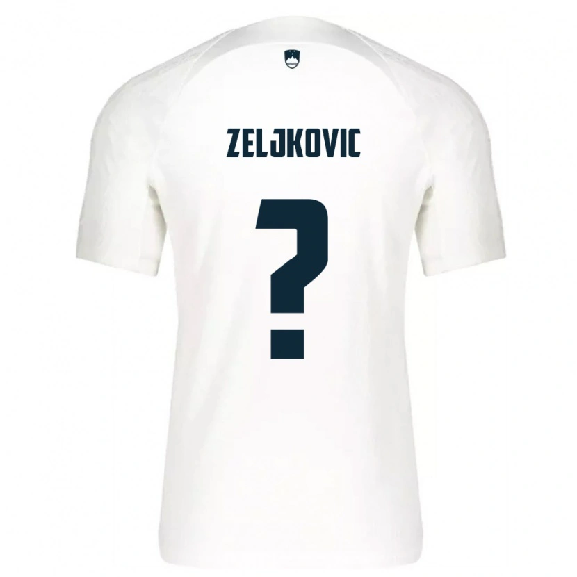 Danxen Pánské Slovinsko Adrian Zeljkovic #0 Bílá Modrá Domů Hráčské Dresy 26-28 Dres