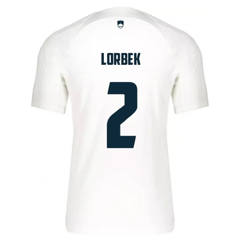 Danxen Pánské Slovinsko Anej Lorbek #2 Bílá Modrá Domů Hráčské Dresy 26-28 Dres