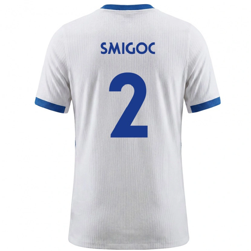 Danxen Pánské Slovinsko Teo Smigoc #2 Bílá Modrá Domů Hráčské Dresy 26-28 Dres