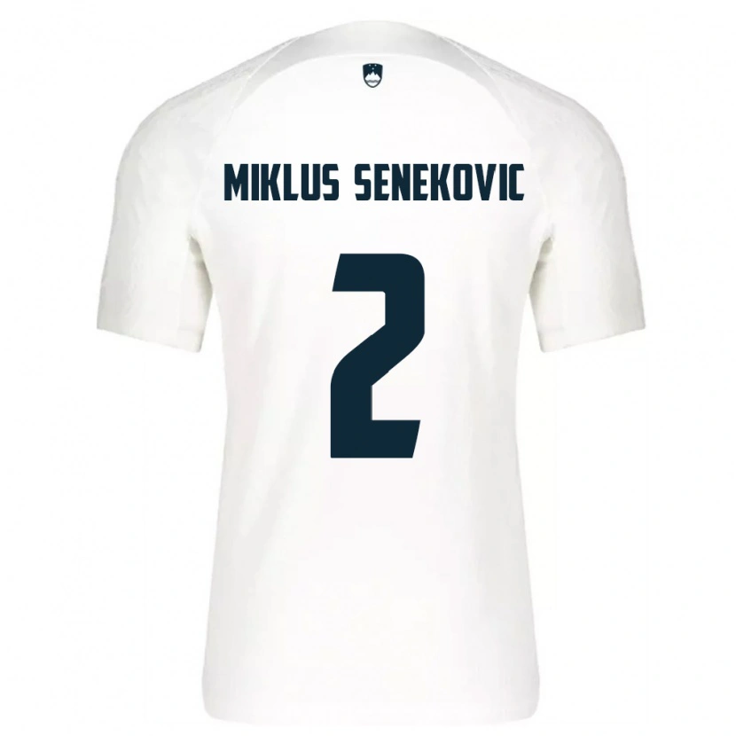 Danxen Pánské Slovinsko Gal Miklus Senekovic #2 Bílá Modrá Domů Hráčské Dresy 26-28 Dres