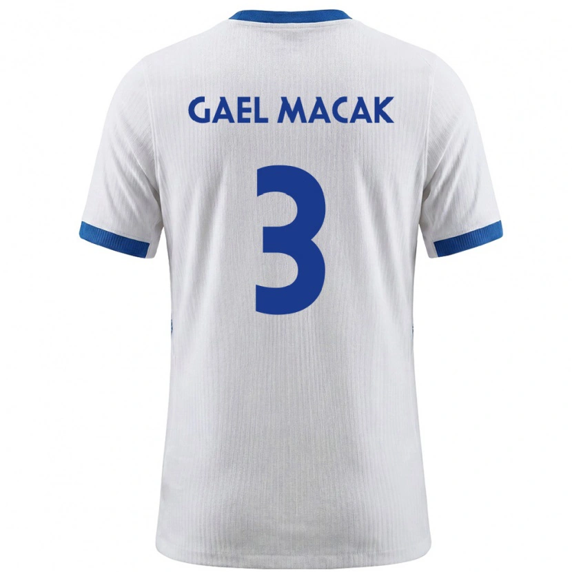 Danxen Pánské Slovinsko Gael Macak #3 Bílá Modrá Domů Hráčské Dresy 26-28 Dres