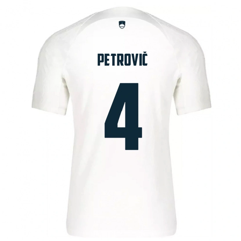 Danxen Pánské Slovinsko Dejan Petrovic #4 Bílá Modrá Domů Hráčské Dresy 26-28 Dres