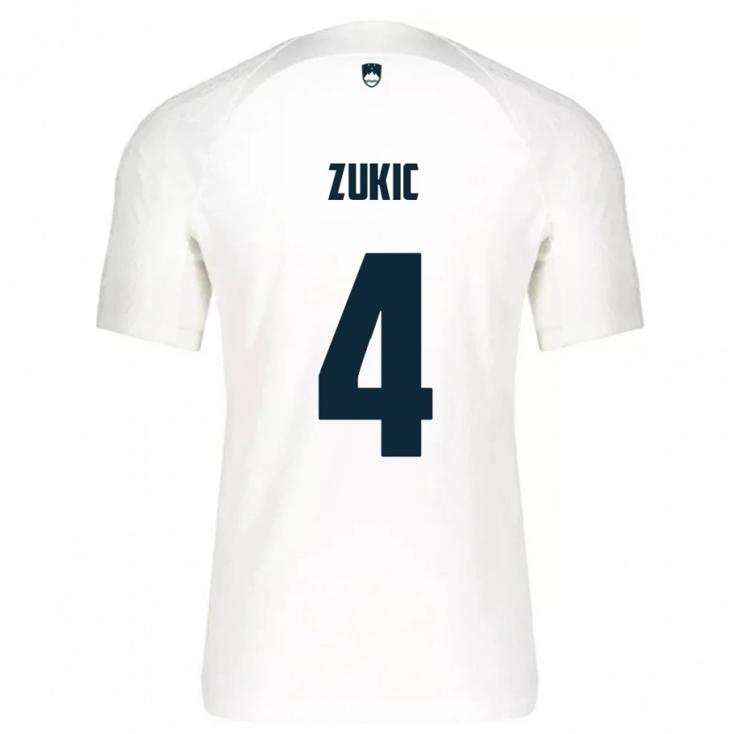 Danxen Pánské Slovinsko Damir Zukic #4 Bílá Modrá Domů Hráčské Dresy 26-28 Dres