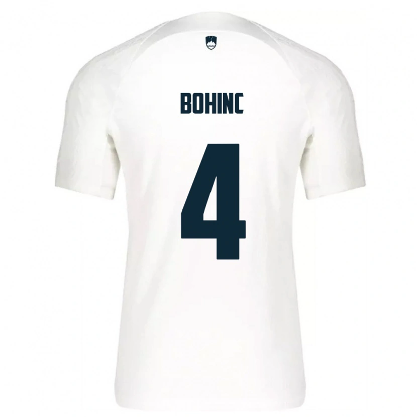 Danxen Pánské Slovinsko Lev Bohinc #4 Bílá Modrá Domů Hráčské Dresy 26-28 Dres