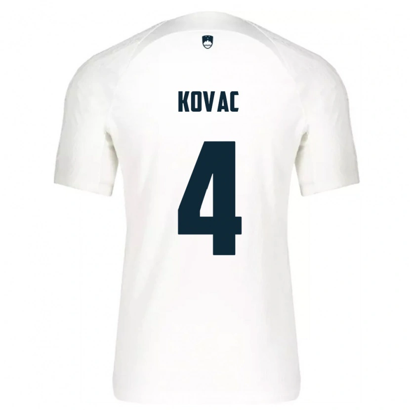 Danxen Pánské Slovinsko Blaz Kovac #4 Bílá Modrá Domů Hráčské Dresy 26-28 Dres