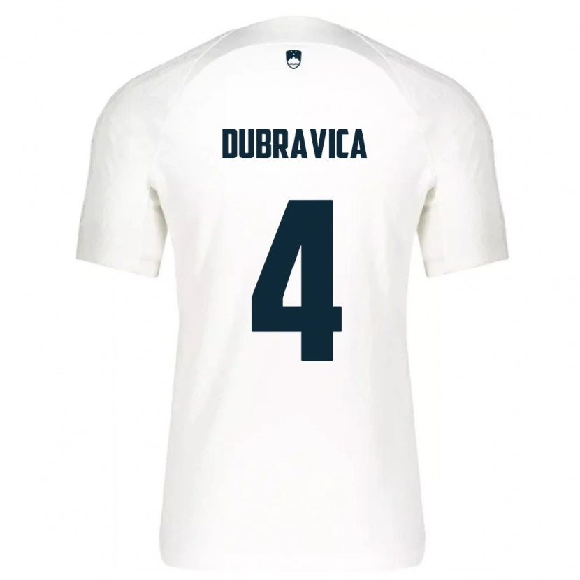 Danxen Pánské Slovinsko Leon Dubravica #4 Bílá Modrá Domů Hráčské Dresy 26-28 Dres