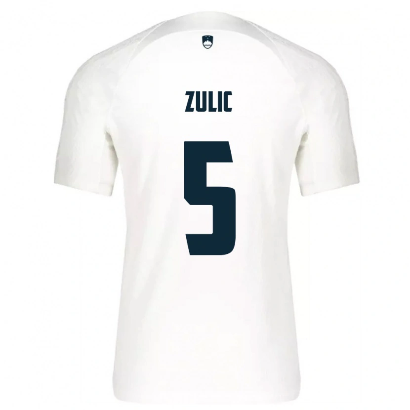 Danxen Pánské Slovinsko Anel Zulic #5 Bílá Modrá Domů Hráčské Dresy 26-28 Dres