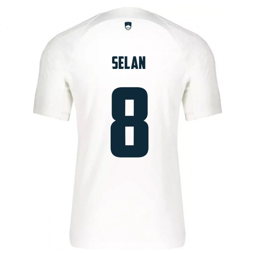 Danxen Pánské Slovinsko Beno Selan #8 Bílá Modrá Domů Hráčské Dresy 26-28 Dres