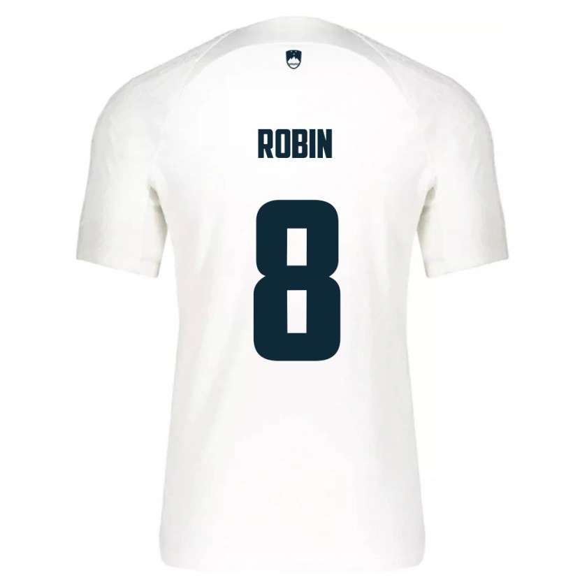 Danxen Pánské Slovinsko Jaka Robin #8 Bílá Modrá Domů Hráčské Dresy 26-28 Dres