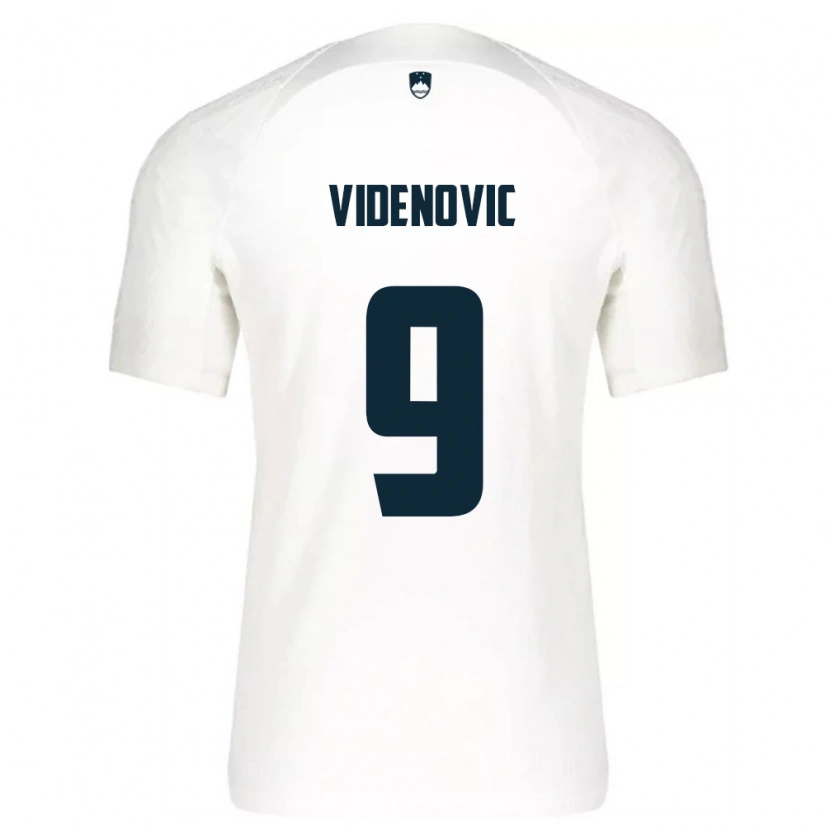 Danxen Pánské Slovinsko Denis Videnovic #9 Bílá Modrá Domů Hráčské Dresy 26-28 Dres