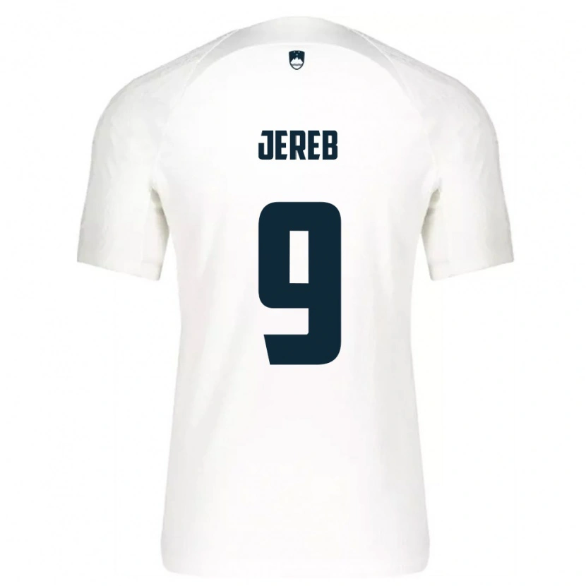 Danxen Pánské Slovinsko David Jereb #9 Bílá Modrá Domů Hráčské Dresy 26-28 Dres