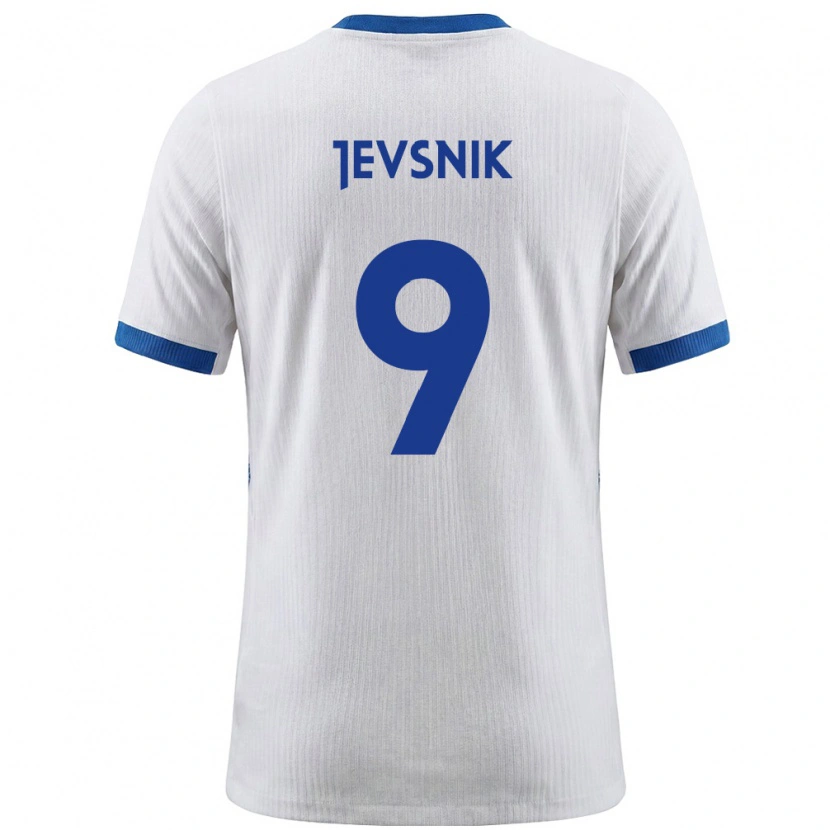Danxen Pánské Slovinsko Gal Jevsnik #9 Bílá Modrá Domů Hráčské Dresy 26-28 Dres