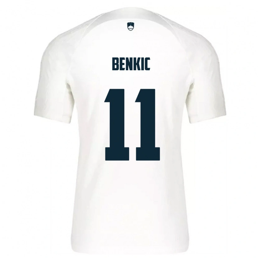 Danxen Pánské Slovinsko Kevin Benkic #11 Bílá Modrá Domů Hráčské Dresy 26-28 Dres