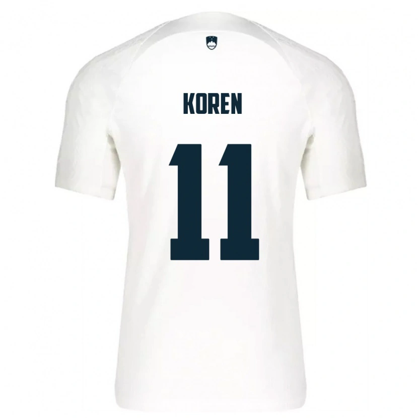 Danxen Pánské Slovinsko Vid Koren #11 Bílá Modrá Domů Hráčské Dresy 26-28 Dres