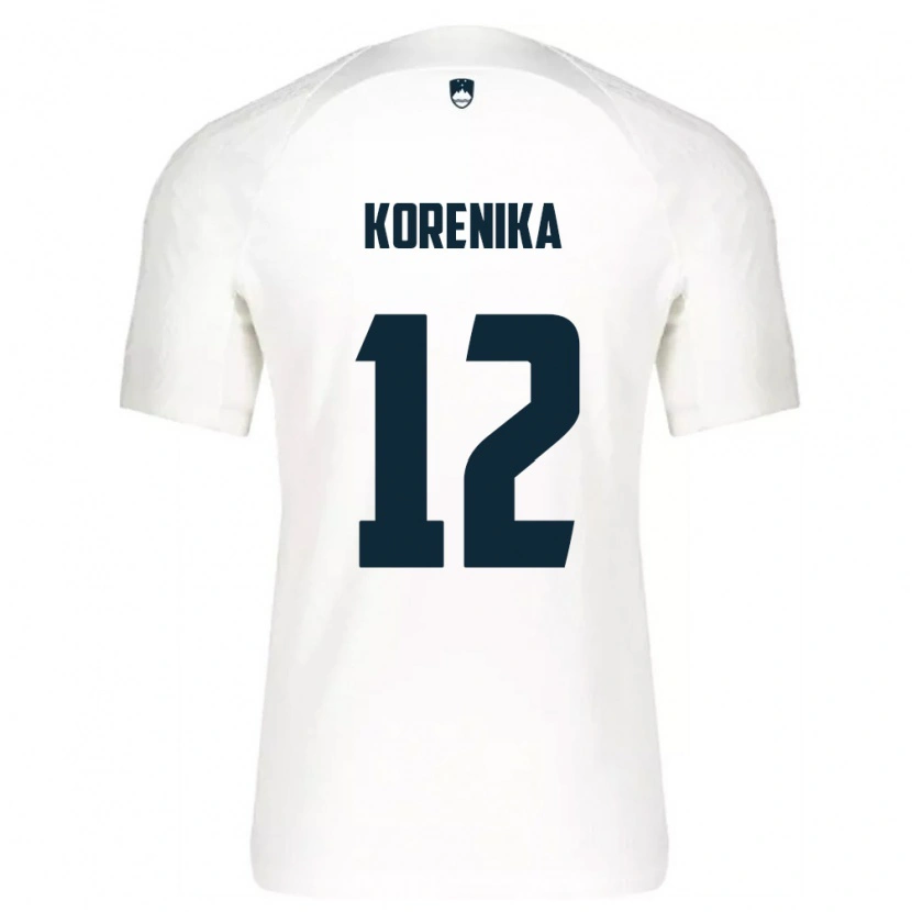 Danxen Pánské Slovinsko Matej Korenika #12 Bílá Modrá Domů Hráčské Dresy 26-28 Dres