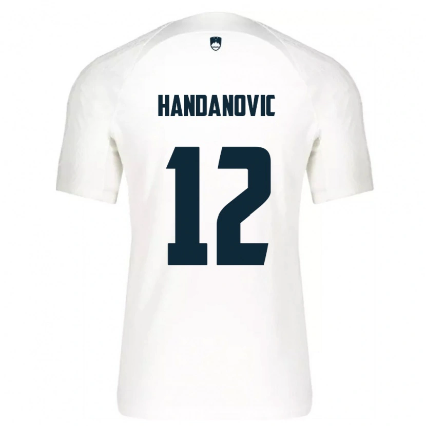 Danxen Pánské Slovinsko Tanej Handanovic #12 Bílá Modrá Domů Hráčské Dresy 26-28 Dres