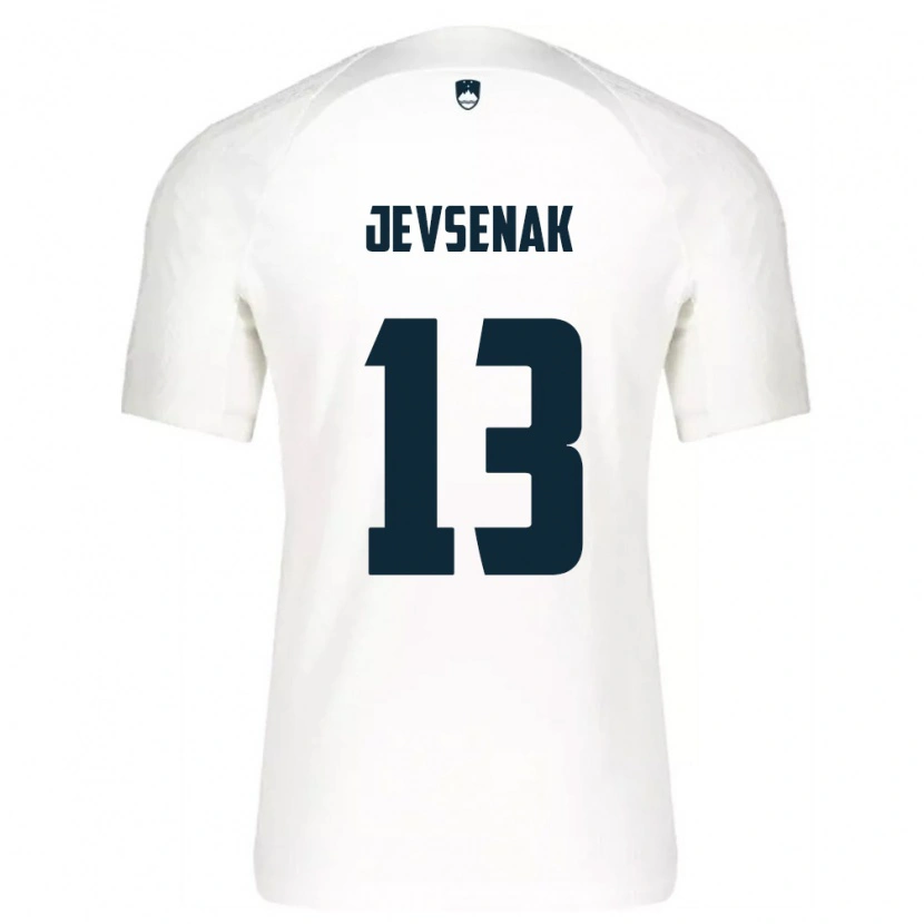Danxen Pánské Slovinsko Florjan Jevsenak #13 Bílá Modrá Domů Hráčské Dresy 26-28 Dres