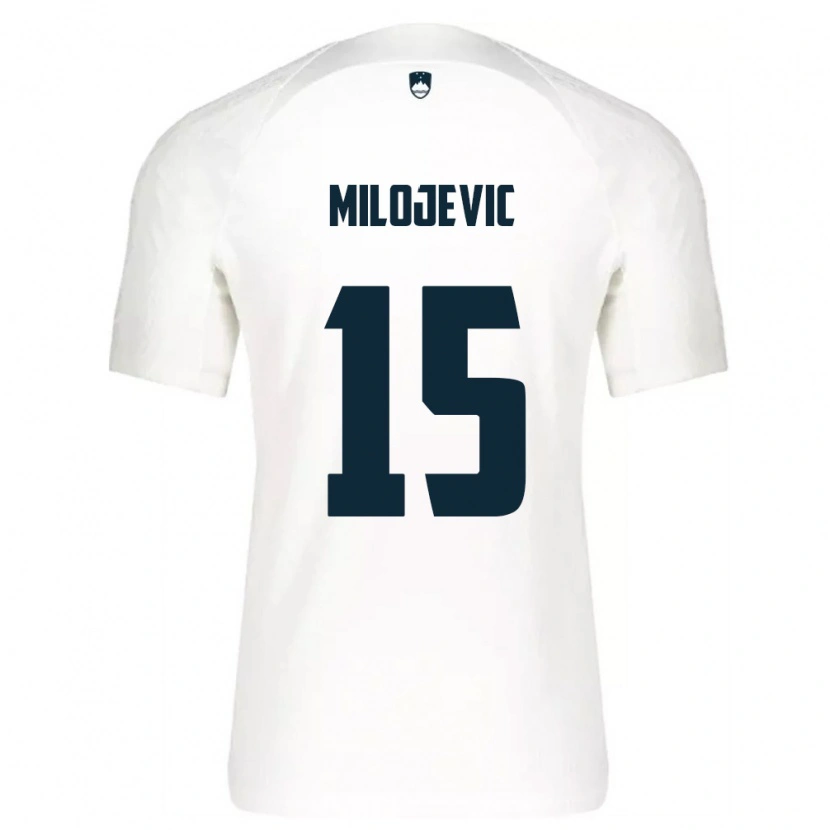 Danxen Pánské Slovinsko Nemanja Milojevic #15 Bílá Modrá Domů Hráčské Dresy 26-28 Dres