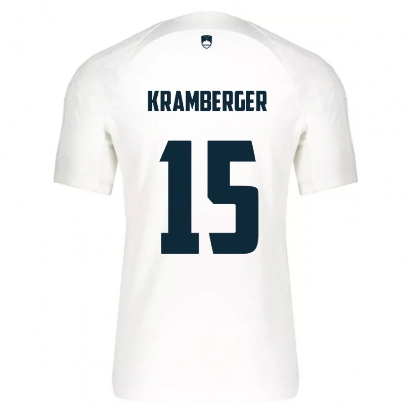 Danxen Pánské Slovinsko Mark Kramberger #15 Bílá Modrá Domů Hráčské Dresy 26-28 Dres