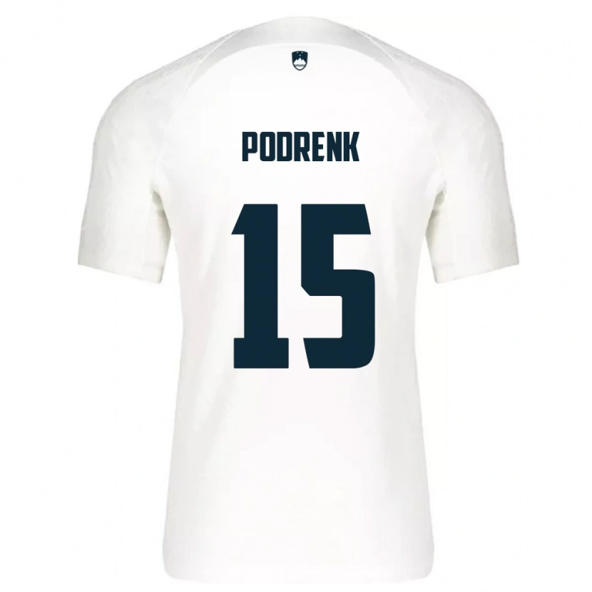 Danxen Pánské Slovinsko Nik Podrenk #15 Bílá Modrá Domů Hráčské Dresy 26-28 Dres