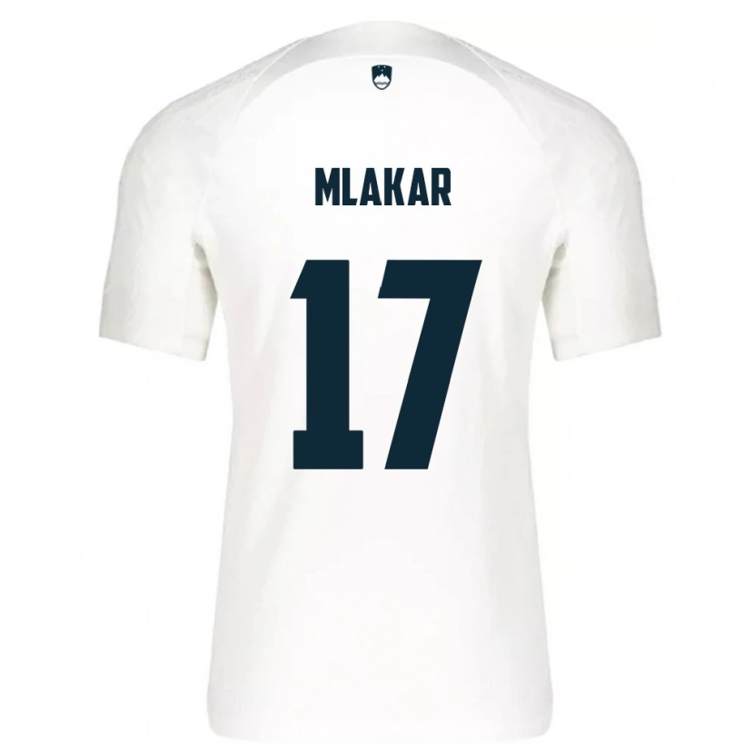 Danxen Pánské Slovinsko Jan Mlakar #17 Bílá Modrá Domů Hráčské Dresy 26-28 Dres