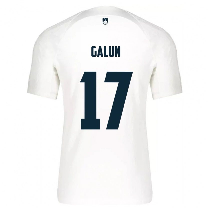 Danxen Pánské Slovinsko Damian Galun #17 Bílá Modrá Domů Hráčské Dresy 26-28 Dres