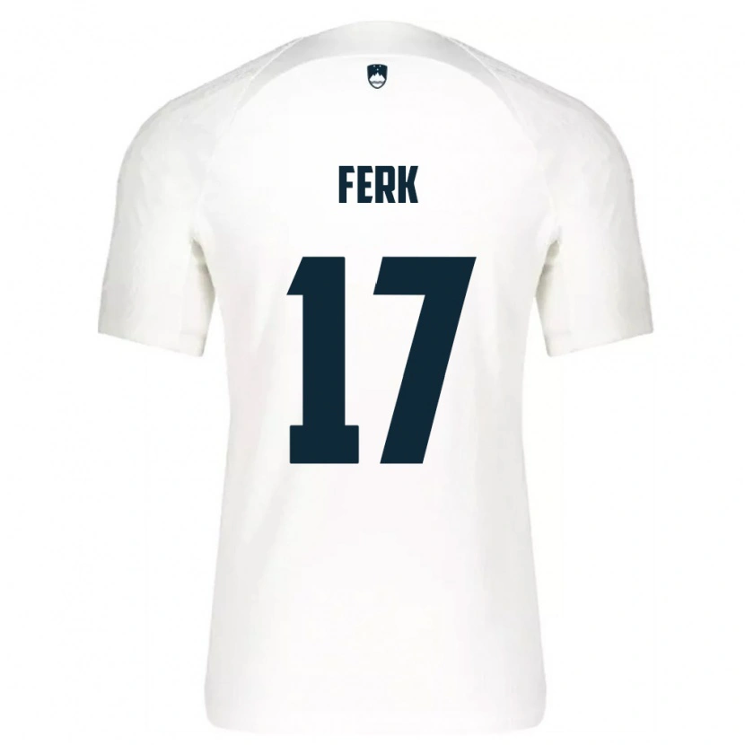 Danxen Pánské Slovinsko Matic Ferk #17 Bílá Modrá Domů Hráčské Dresy 26-28 Dres