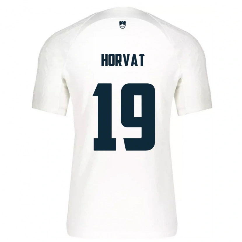 Danxen Pánské Slovinsko Tomi Horvat #19 Bílá Modrá Domů Hráčské Dresy 26-28 Dres