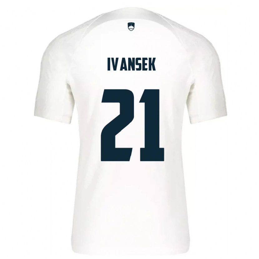 Danxen Pánské Slovinsko Matic Ivansek #21 Bílá Modrá Domů Hráčské Dresy 26-28 Dres