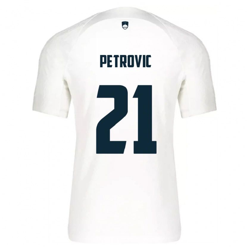 Danxen Pánské Slovinsko Zan Petrovic #21 Bílá Modrá Domů Hráčské Dresy 26-28 Dres