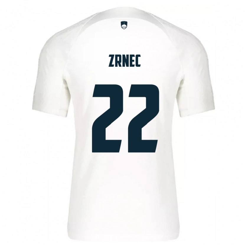 Danxen Pánské Slovinsko Jaka Zrnec #22 Bílá Modrá Domů Hráčské Dresy 26-28 Dres