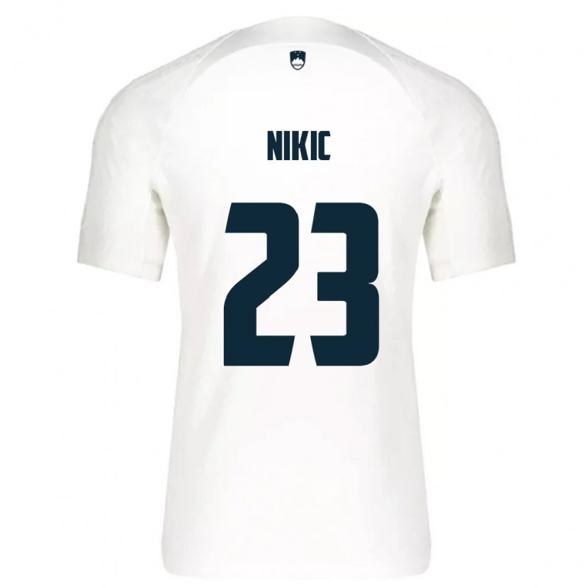 Danxen Pánské Slovinsko Denis Nikic #23 Bílá Modrá Domů Hráčské Dresy 26-28 Dres
