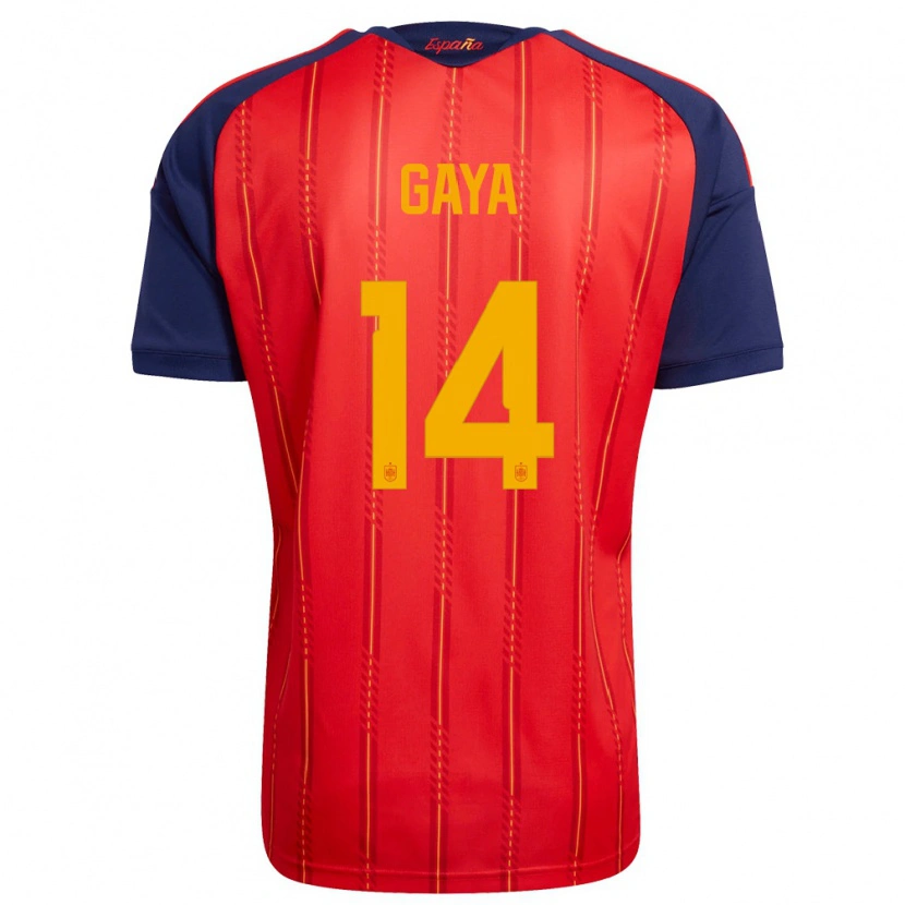 Danxen Pánské Španělsko Jose Gaya #14 Červená Námořnická Žlutá Domů Hráčské Dresy 26-28 Dres