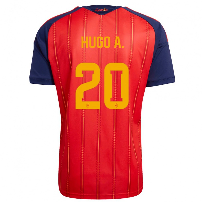 Danxen Pánské Španělsko Hugo Álvarez #20 Červená Námořnická Žlutá Domů Hráčské Dresy 26-28 Dres