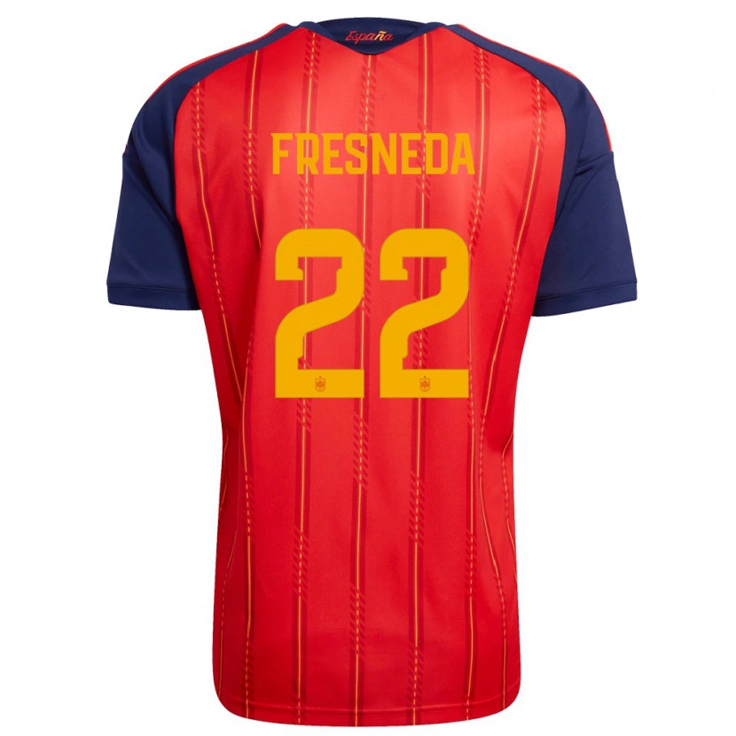 Danxen Pánské Španělsko Iván Fresneda #22 Červená Námořnická Žlutá Domů Hráčské Dresy 26-28 Dres