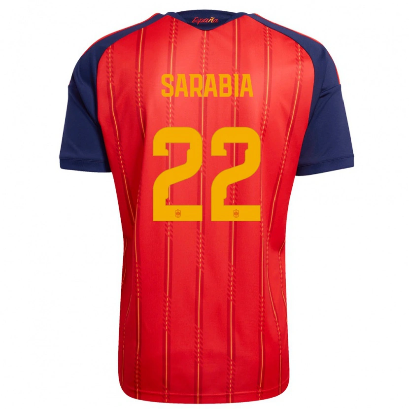 Danxen Pánské Španělsko Pablo Sarabia #22 Červená Námořnická Žlutá Domů Hráčské Dresy 26-28 Dres