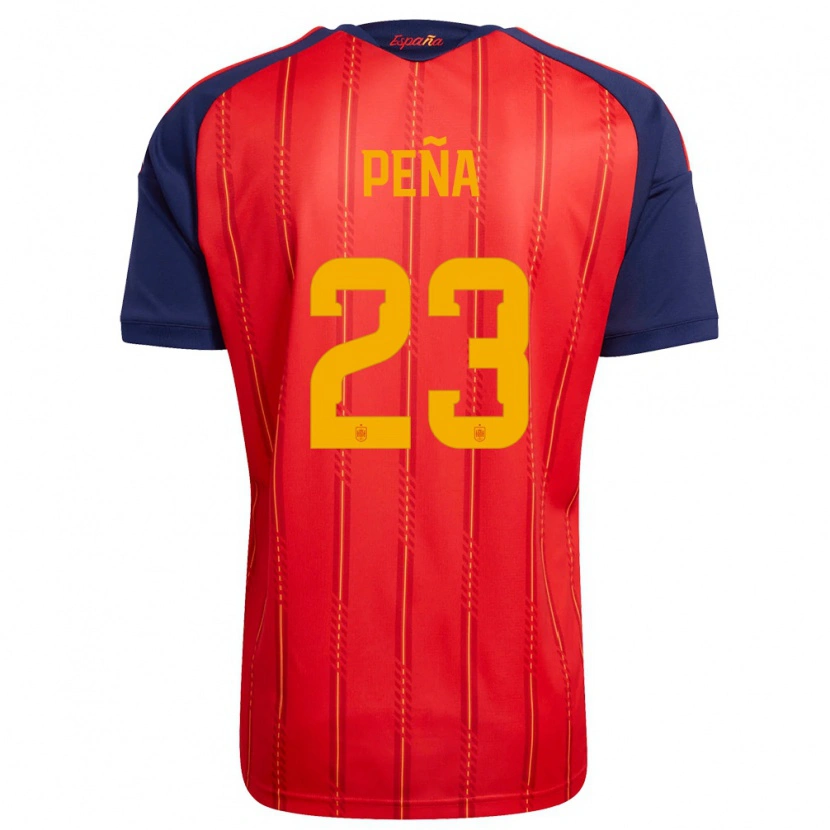 Danxen Pánské Španělsko Pablo Peña #23 Červená Námořnická Žlutá Domů Hráčské Dresy 26-28 Dres