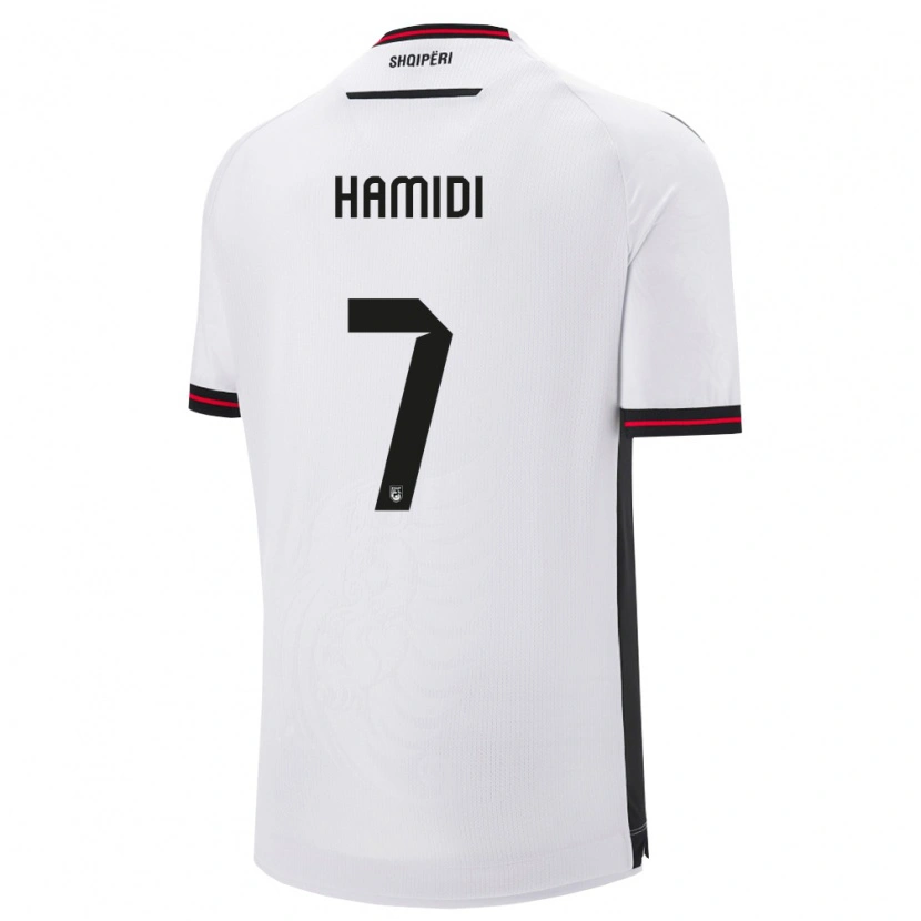 Danxen Pánské Albánie Mimoza Hamidi #7 Bílá Černá Daleko Hráčské Dresy 26-28 Dres