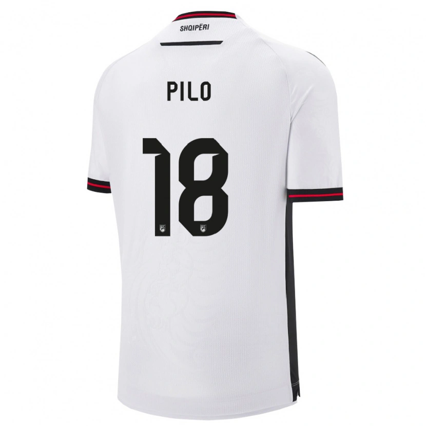 Danxen Pánské Albánie Stavro Pilo #18 Bílá Černá Daleko Hráčské Dresy 26-28 Dres