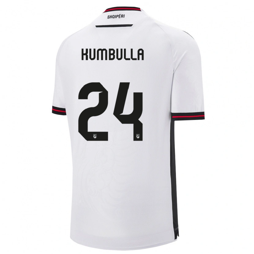 Danxen Pánské Albánie Marash Kumbulla #24 Bílá Černá Daleko Hráčské Dresy 26-28 Dres