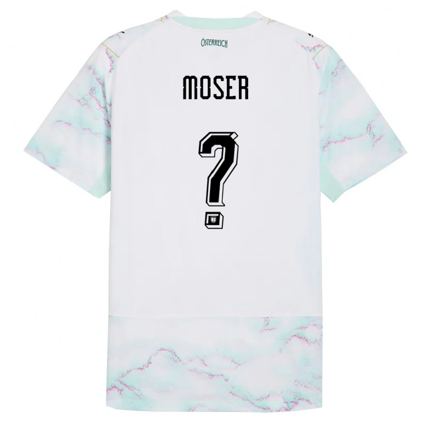 Danxen Pánské Rakousko Peter Moser #0 Bílá Zelená Zlatá Daleko Hráčské Dresy 26-28 Dres