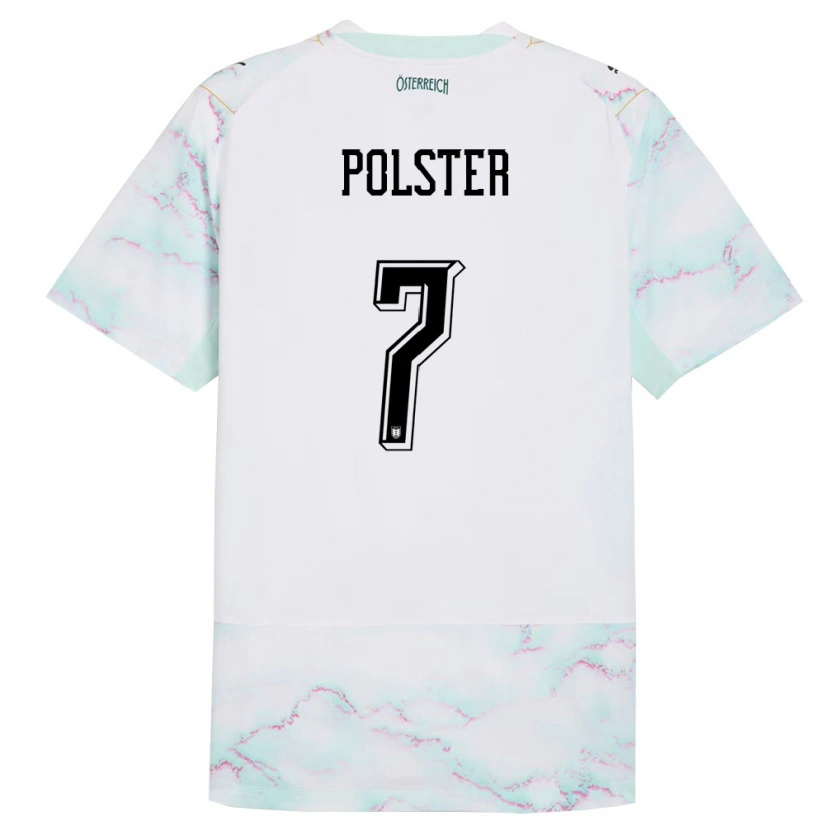 Danxen Pánské Rakousko Manuel Polster #7 Bílá Zelená Zlatá Daleko Hráčské Dresy 26-28 Dres